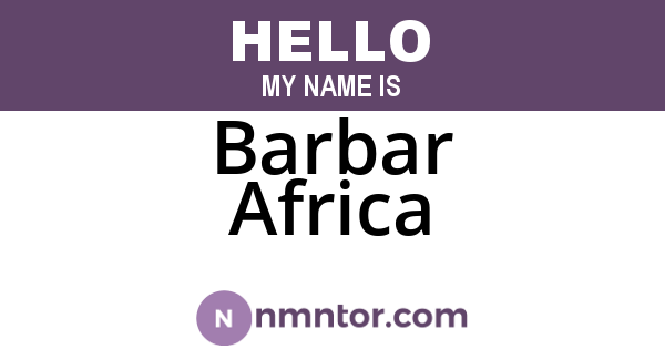 Barbar Africa