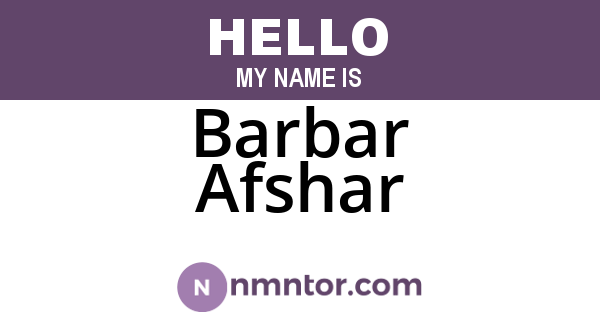 Barbar Afshar