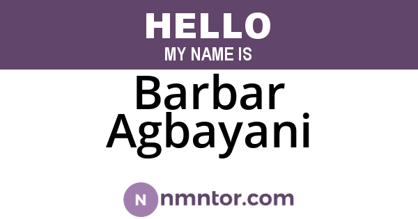 Barbar Agbayani