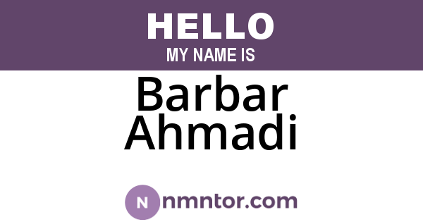 Barbar Ahmadi