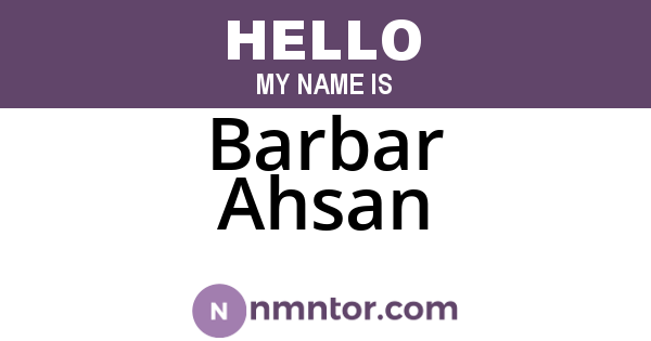 Barbar Ahsan