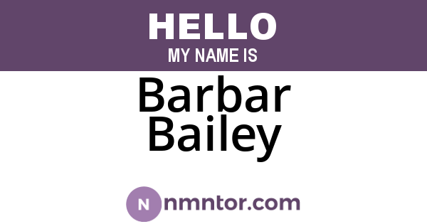 Barbar Bailey