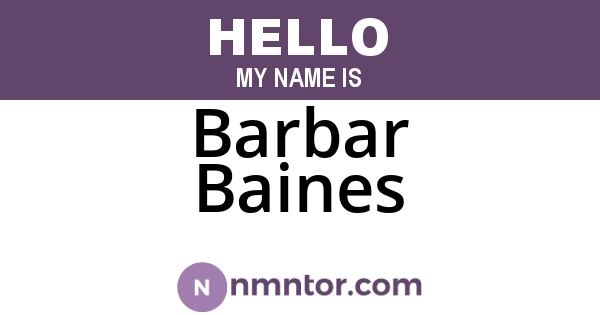 Barbar Baines