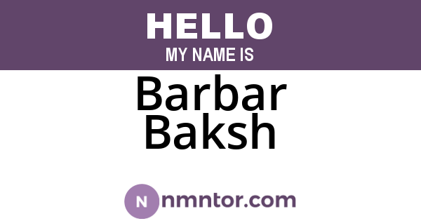Barbar Baksh