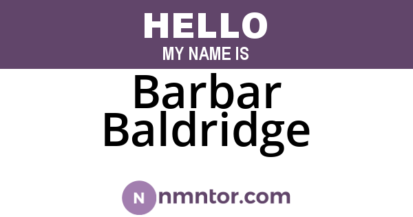 Barbar Baldridge
