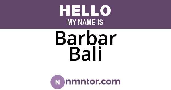 Barbar Bali