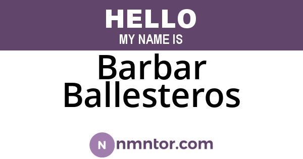 Barbar Ballesteros