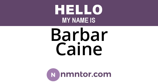 Barbar Caine