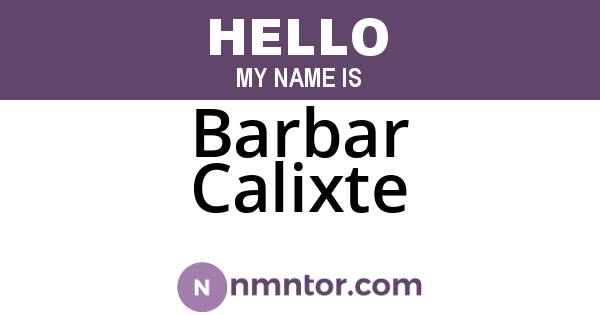 Barbar Calixte