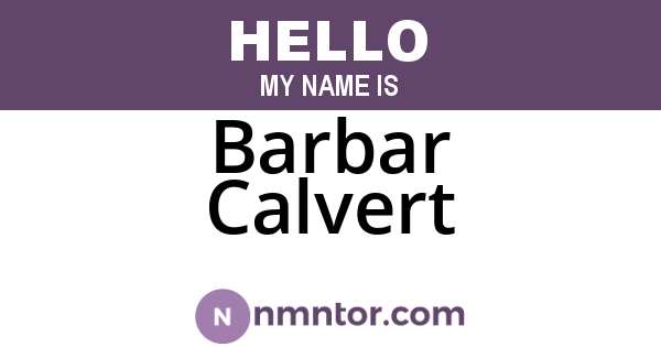 Barbar Calvert