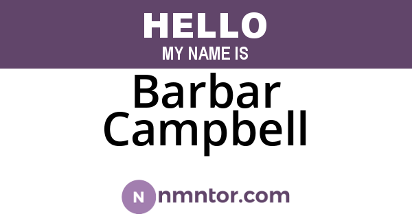 Barbar Campbell