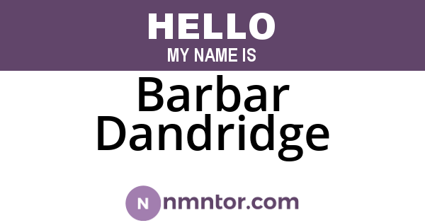 Barbar Dandridge