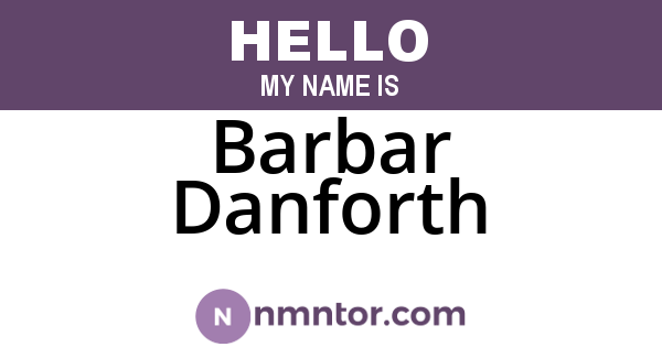 Barbar Danforth