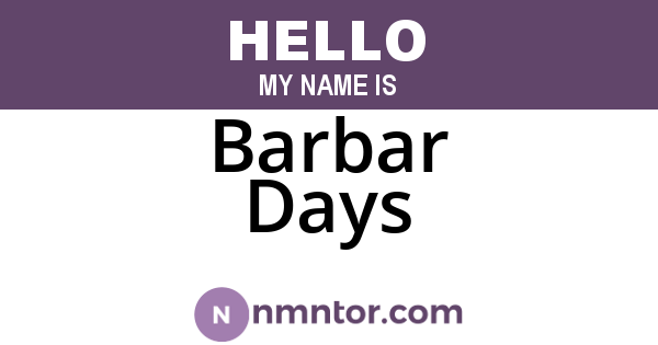 Barbar Days