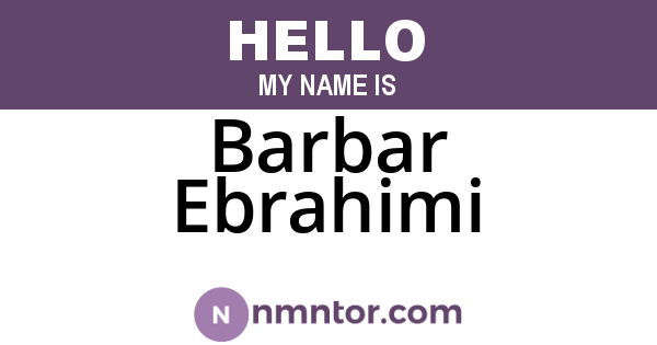 Barbar Ebrahimi