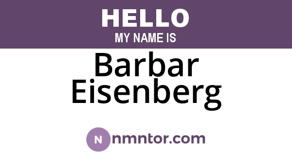 Barbar Eisenberg