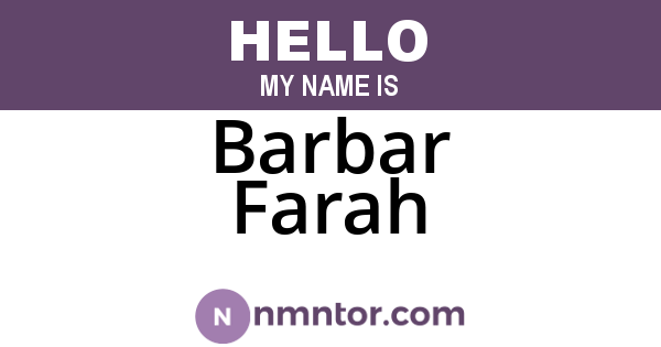 Barbar Farah