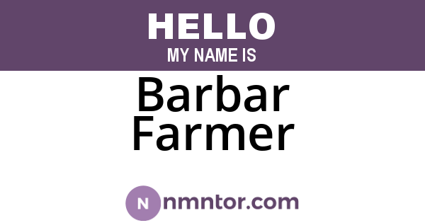 Barbar Farmer