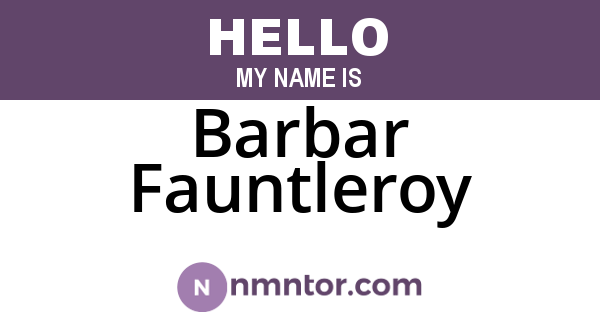 Barbar Fauntleroy