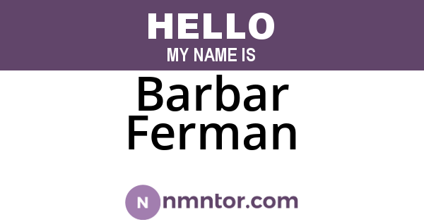 Barbar Ferman