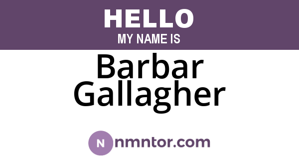Barbar Gallagher