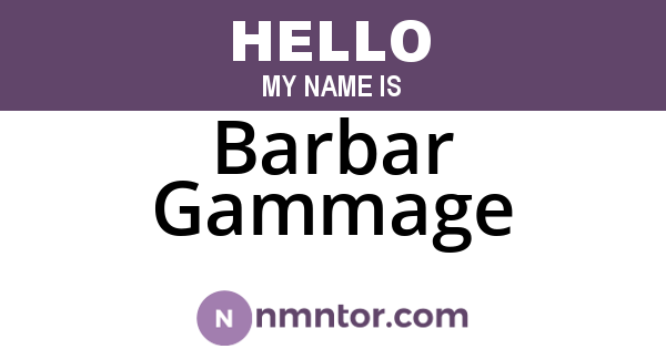 Barbar Gammage