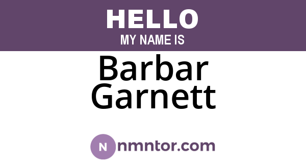 Barbar Garnett
