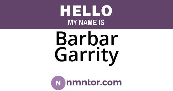 Barbar Garrity