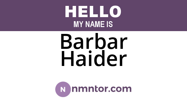 Barbar Haider