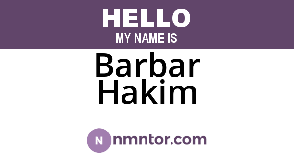 Barbar Hakim