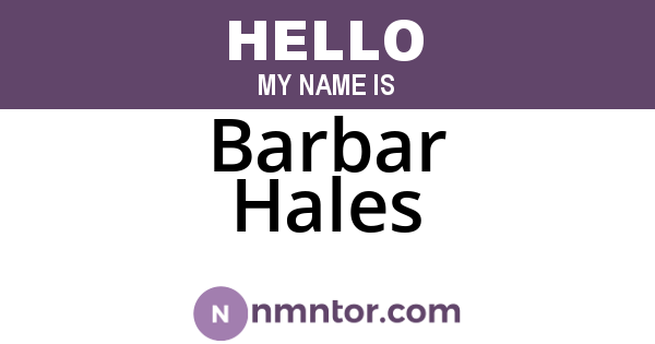 Barbar Hales