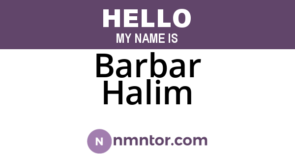 Barbar Halim