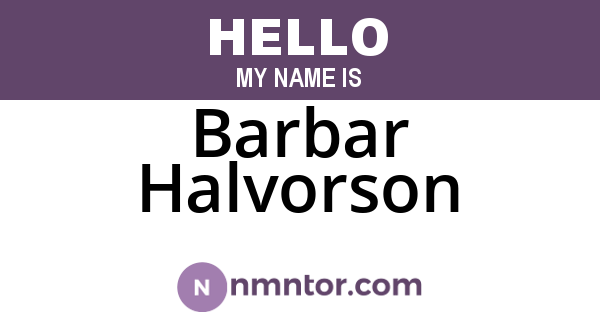 Barbar Halvorson