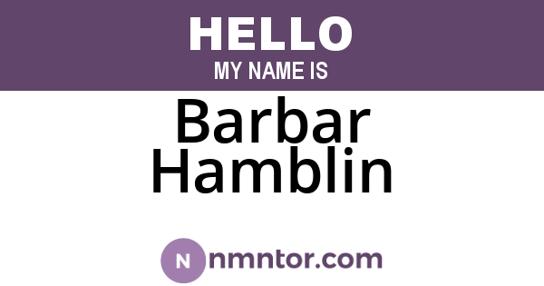 Barbar Hamblin
