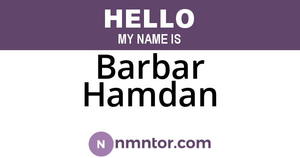 Barbar Hamdan