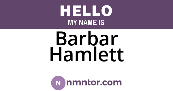Barbar Hamlett