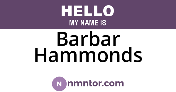 Barbar Hammonds