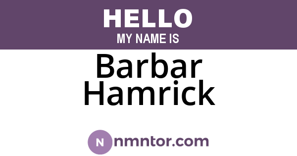 Barbar Hamrick