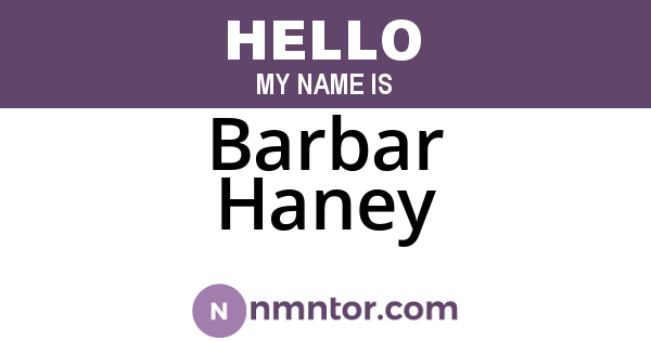 Barbar Haney