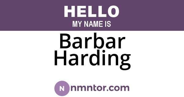 Barbar Harding