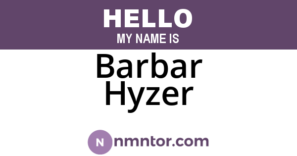 Barbar Hyzer