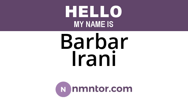 Barbar Irani