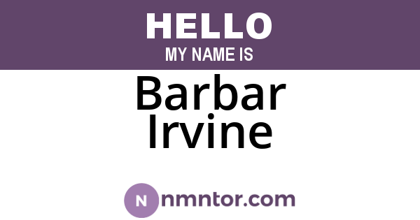 Barbar Irvine