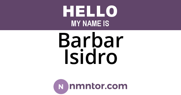 Barbar Isidro