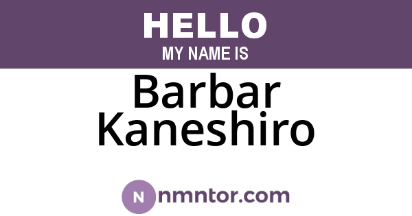 Barbar Kaneshiro