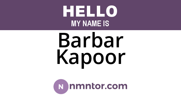 Barbar Kapoor