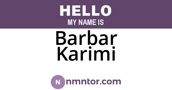 Barbar Karimi