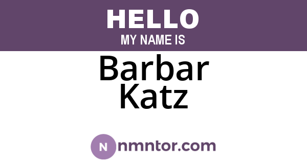 Barbar Katz