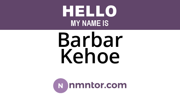 Barbar Kehoe