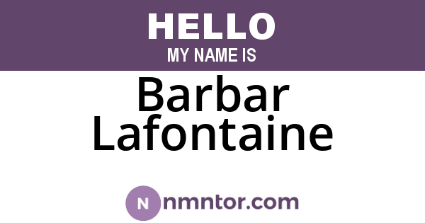 Barbar Lafontaine